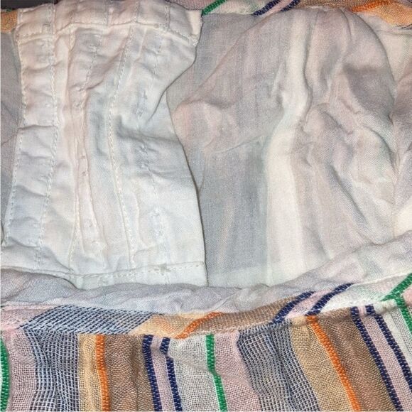 Tularosa Penelope Multi Striped Printed Cropped Top Ruffle Beach S - Picture 9 of 12